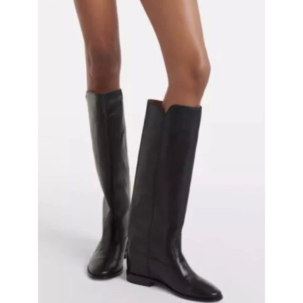 Isabel Marant Chess Concealed Wedge Leather Boots Black - Picture 2 of 12